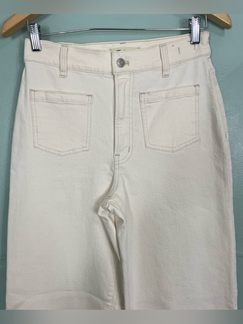 Madewell The Perfect Vintage Wide Leg Jean Vintage Canvas Ivory Women Size 27 - Picture 4 of 11